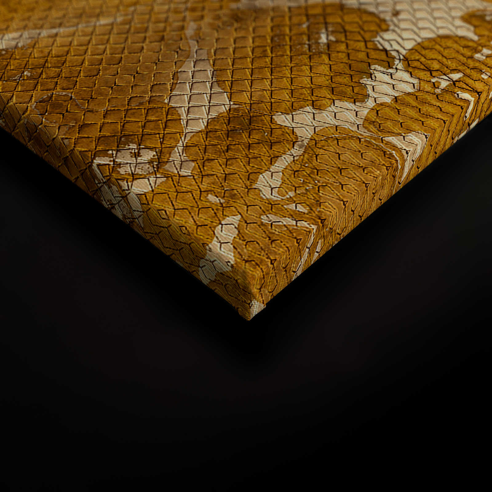             Odessa 1 - Metallic Leinwandbild mit Kirschblüten Muster in Gold – 0,90 m x 0,60 m
        