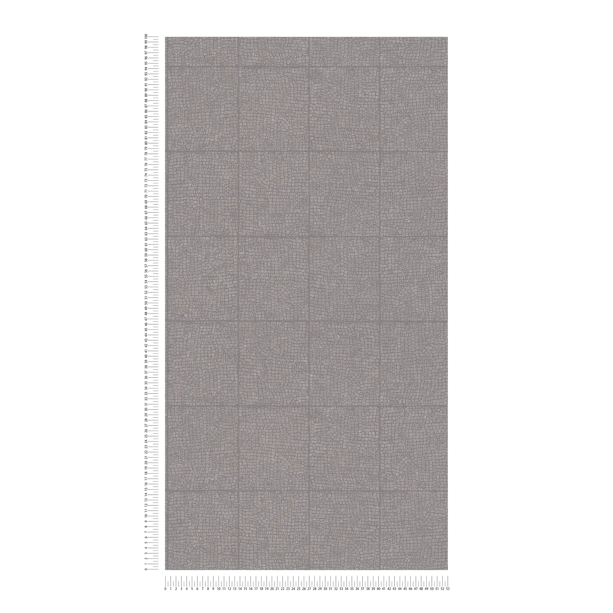             Fliesenoptik Tapete Used Look & Krakelee-Effekt – Grau
        