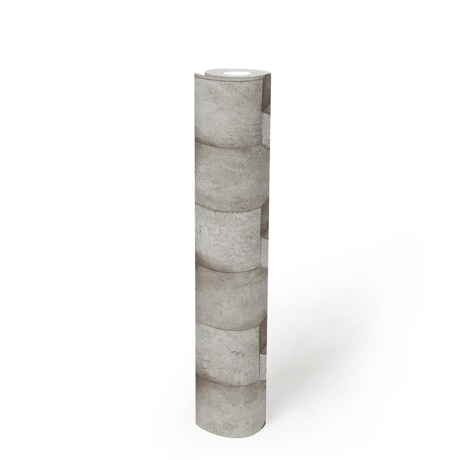 3D Tapete Greige mit Betonoptik Design – Grau, Beige