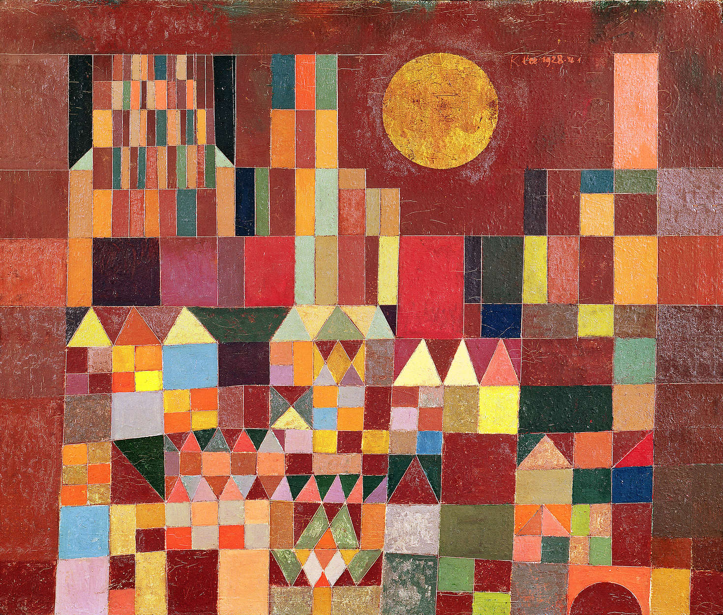             Fototapete 'Burg und Sonne' von Paul Klee
        