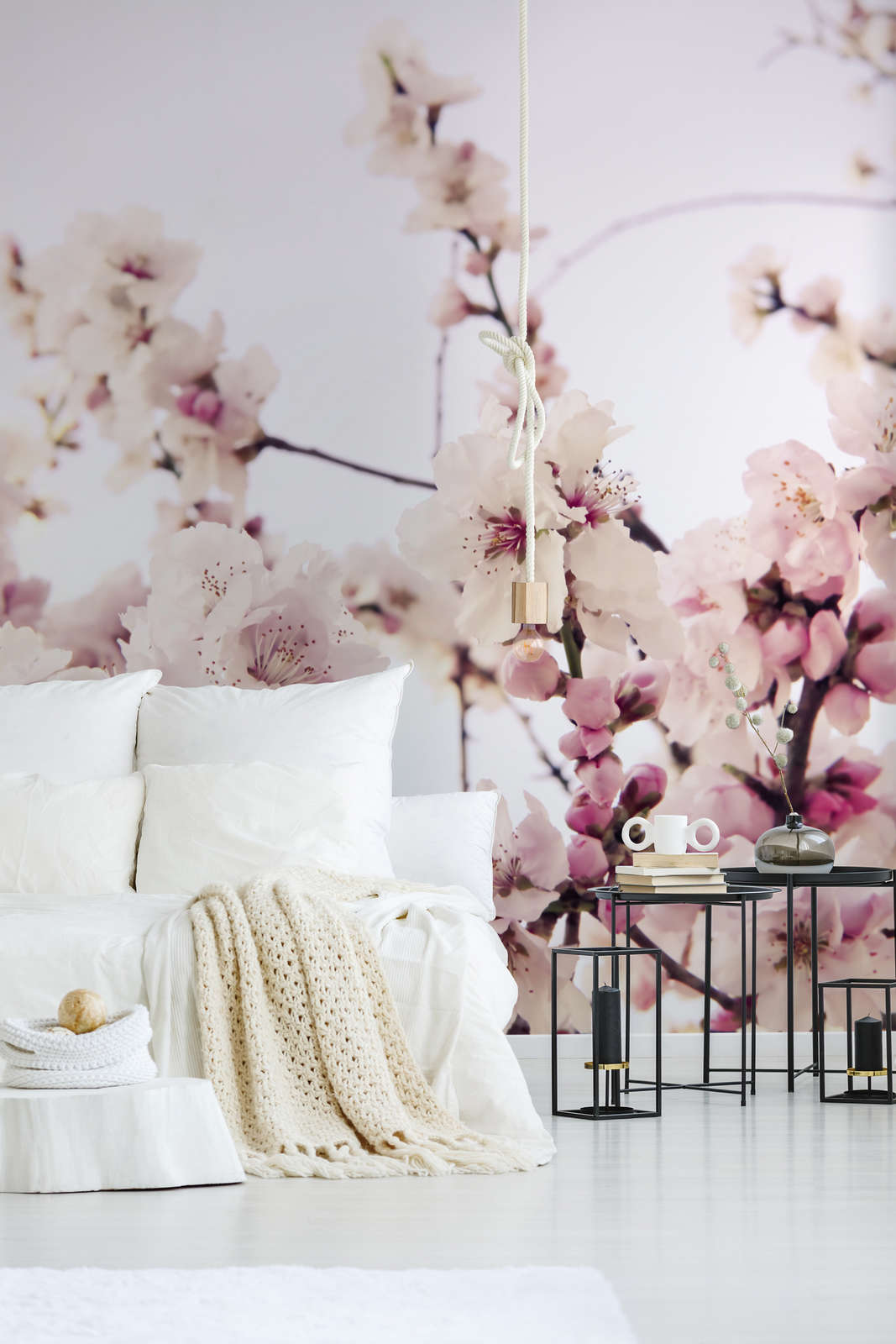 Sofa, Kissen, Decke, Blumenornament, Wohnzimmer