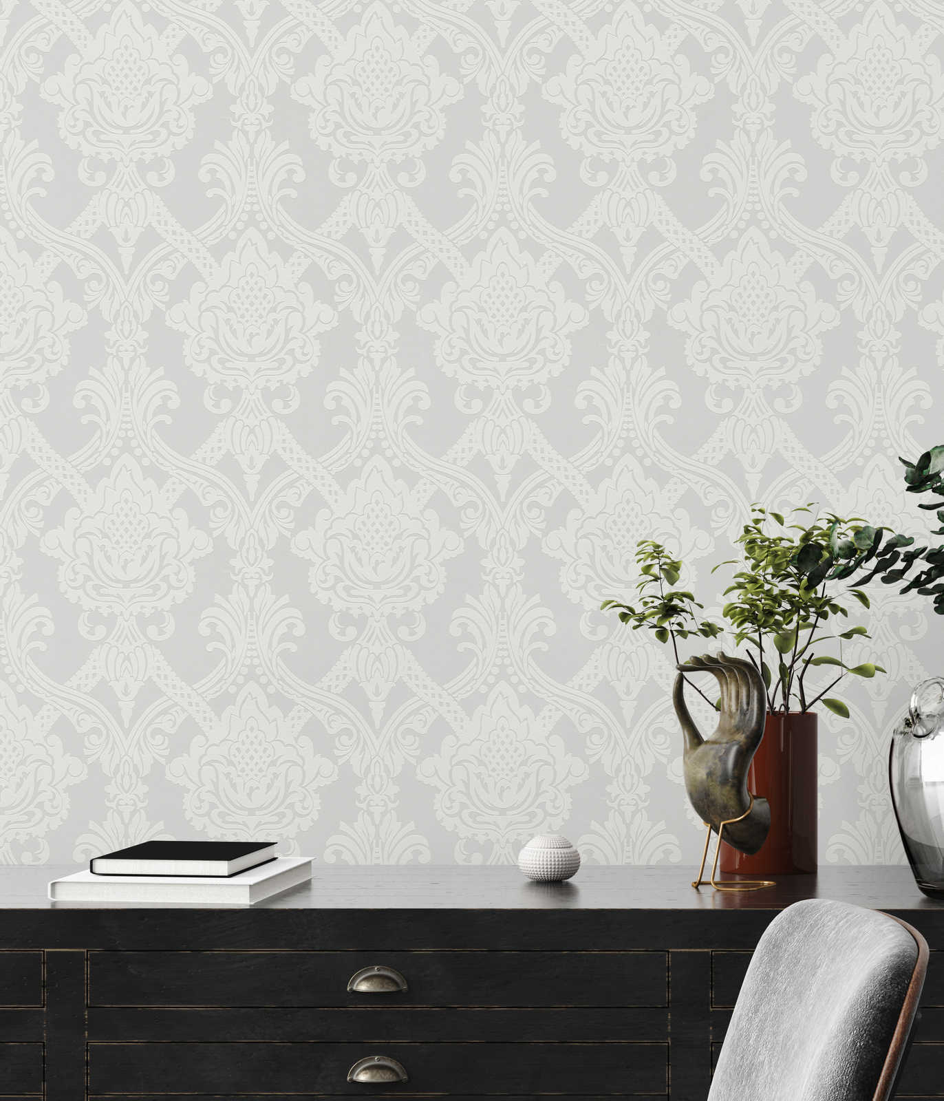 décoration, tapetenmuster, wanddekoration, sideboard, pflanzen