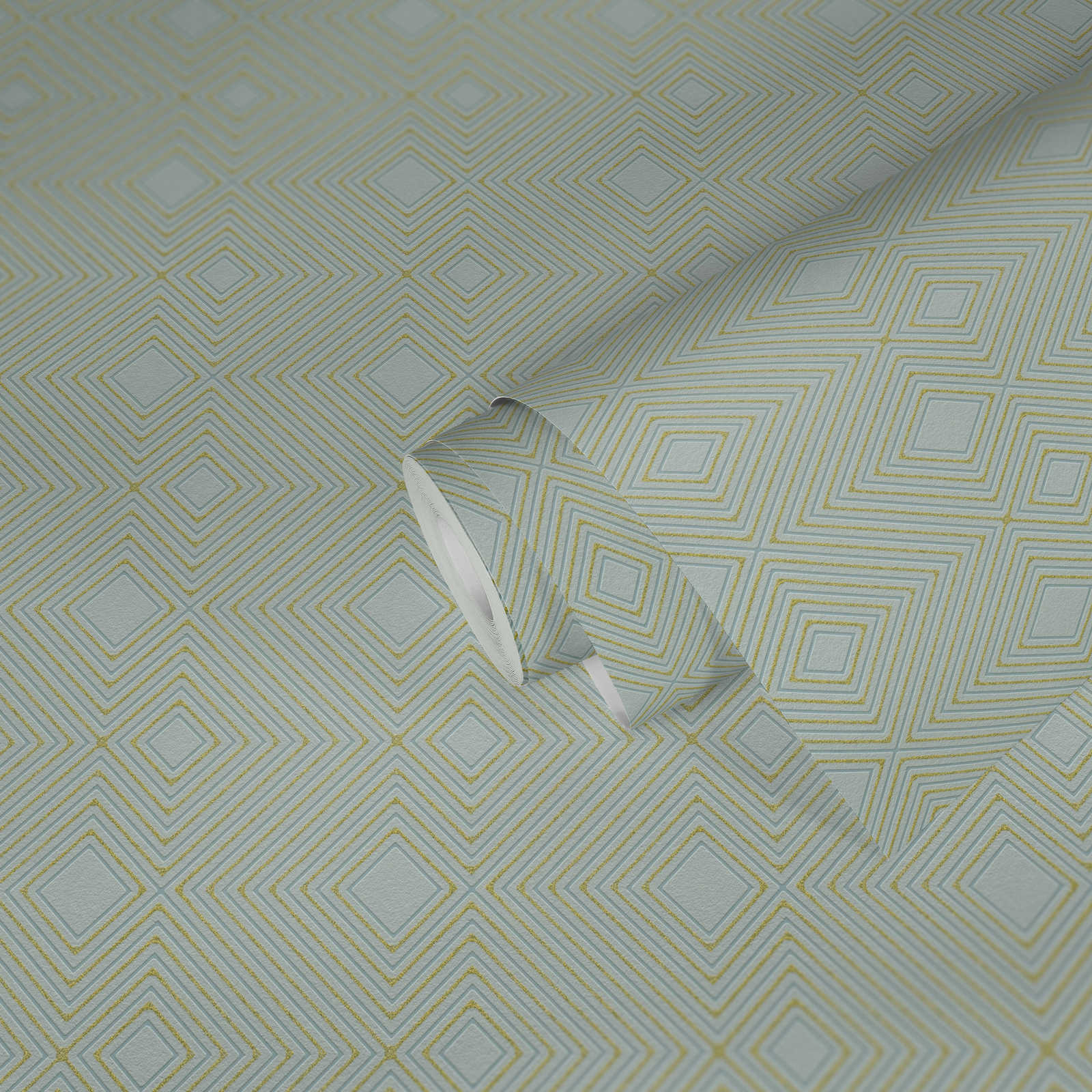             Tapete mit Metallic-Akzent & Strukturmuster – Grün
        