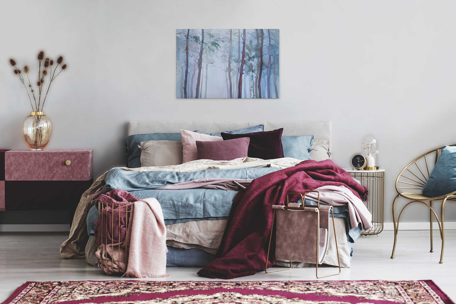Leinwand mit Waldmotiv im Aquarellstil – 0,90 m x 0,60 m