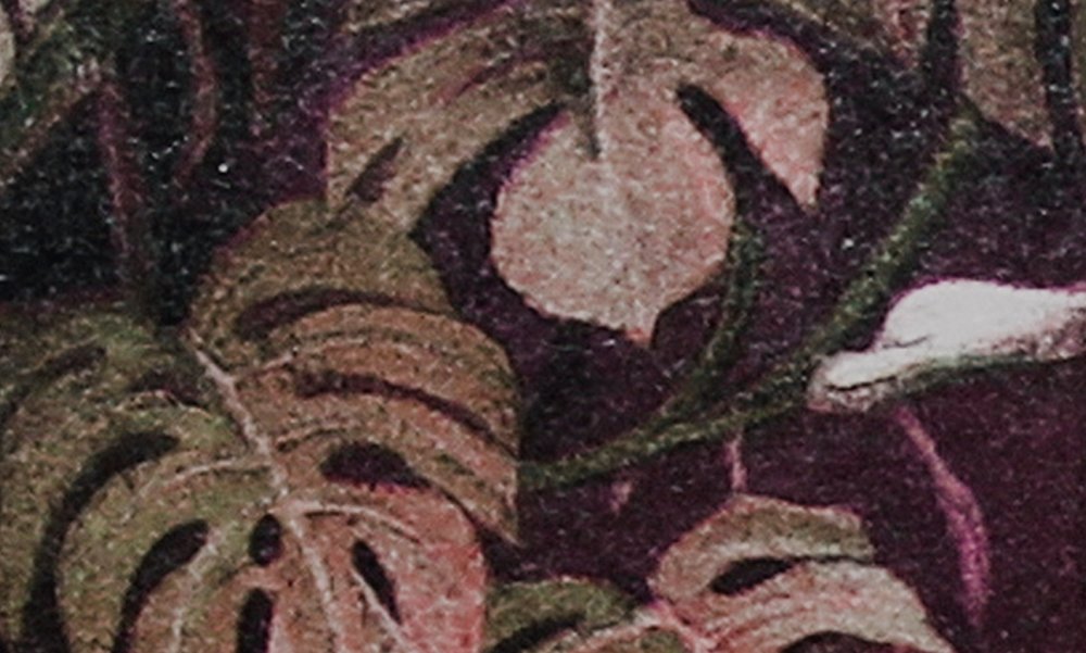 Dschungel Fototapete im Zeichenstil – Lila, Grün