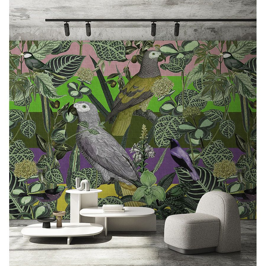         Digital behang »amazona 2« - Exotische vogels - Groen | Gladde, licht glanzende premium vliesstof
    