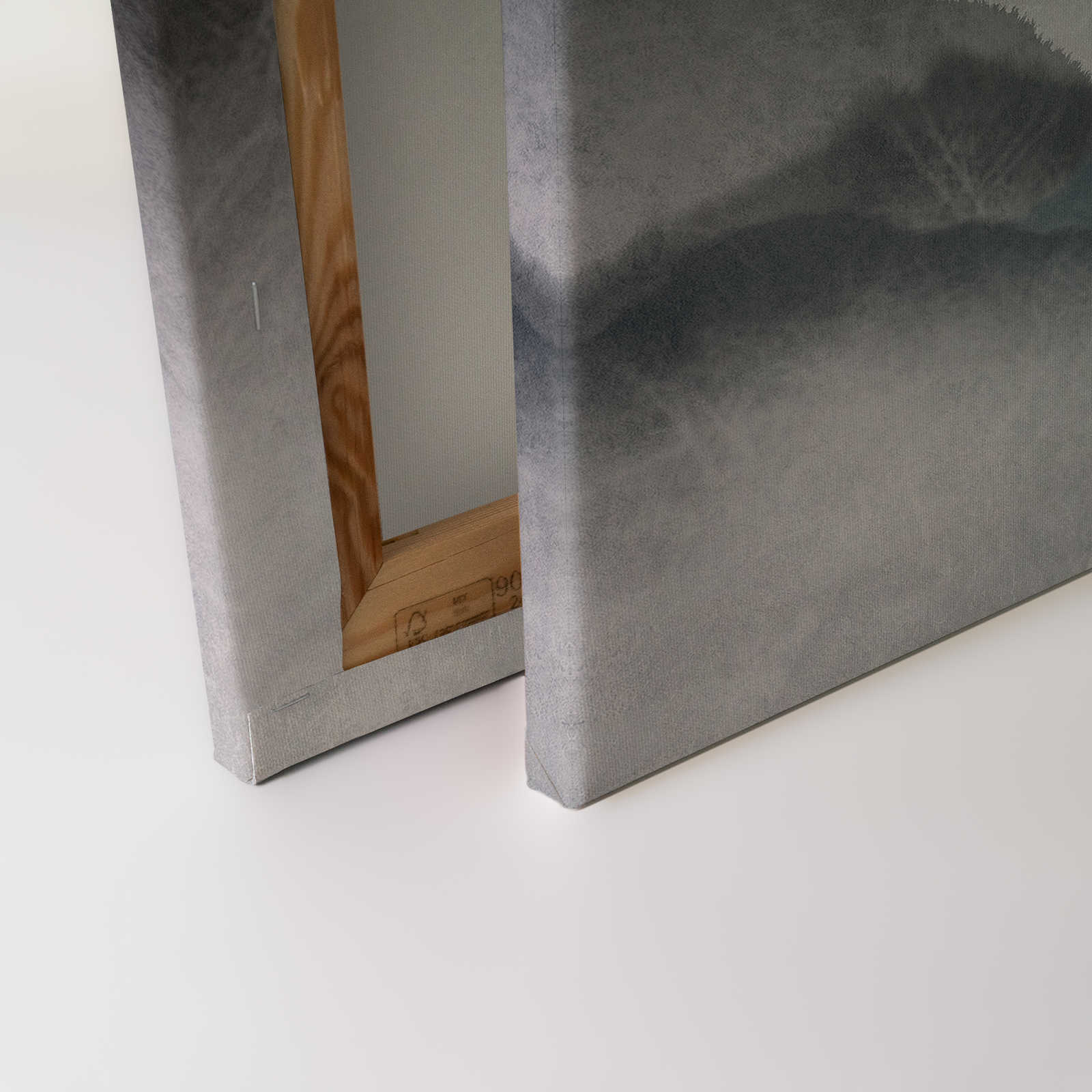             Akaishi 2 - Leinwandbild Asiatische Kunst Berglandschaft, Grau & Weiß – 0,90 m x 0,60 m
        