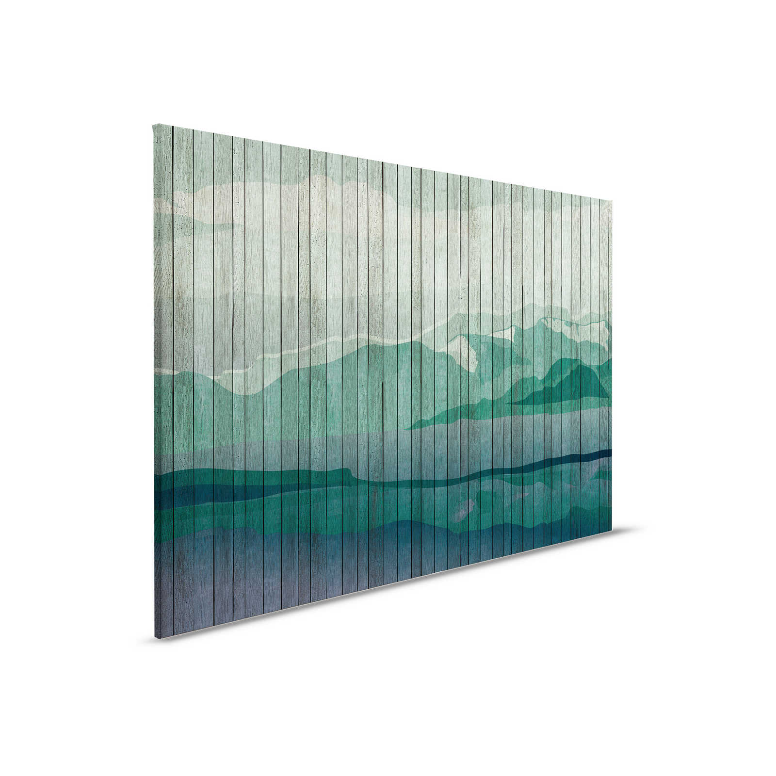         Mountains 3 - modernes Leinwandbild Berglandschaft & Bretteroptik – 0,90 m x 0,60 m
    