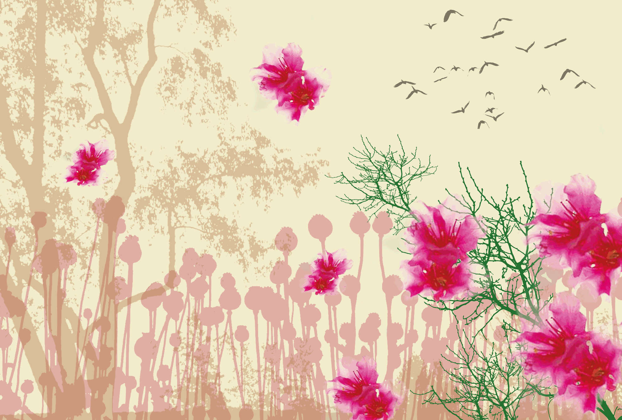 Blumenfeld, Pflanzen, Landschaft, Flora, Farbkontrast