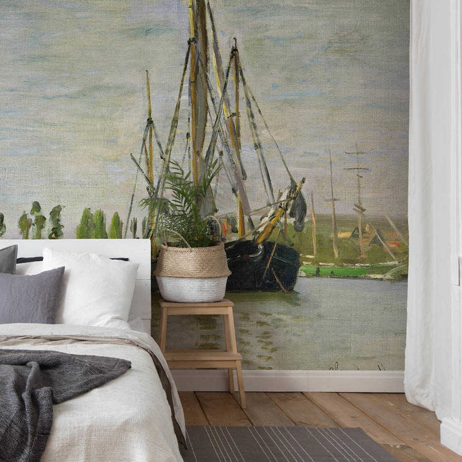Sofa bed, Bettkopfteil Wandbehang, Wandbild, Maritime Szene, Pflanze im Korb
