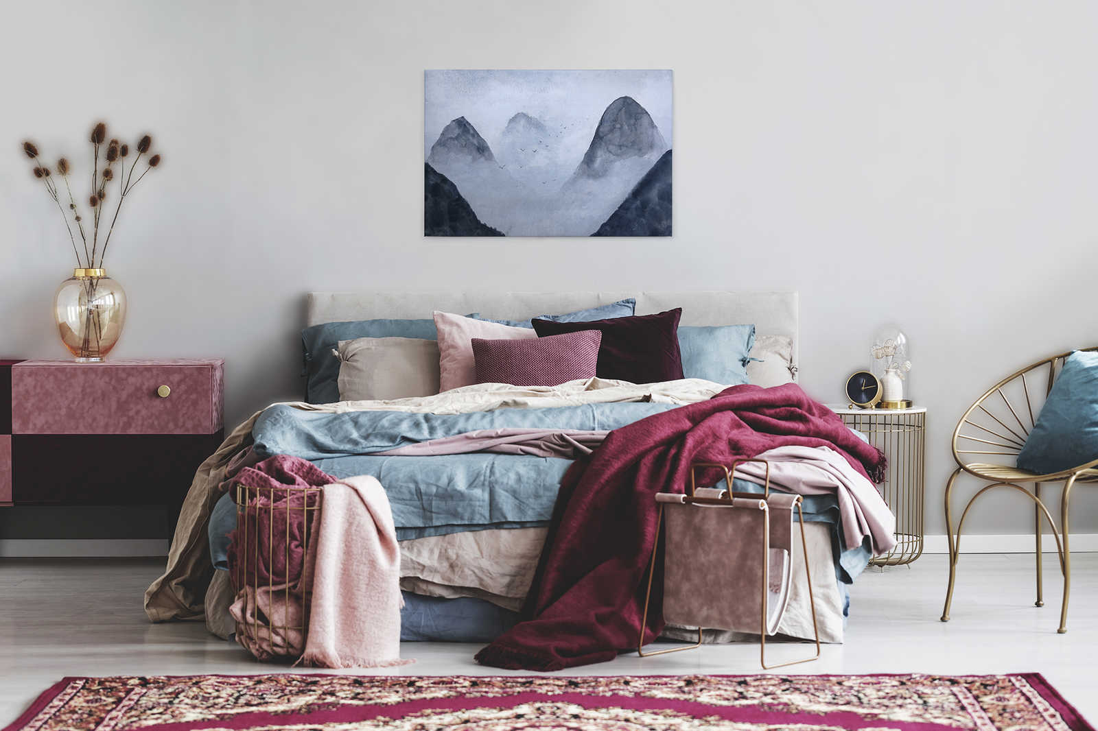             Leinwand Berglandschaft Aquarell – 0,90 m x 0,60 m
        