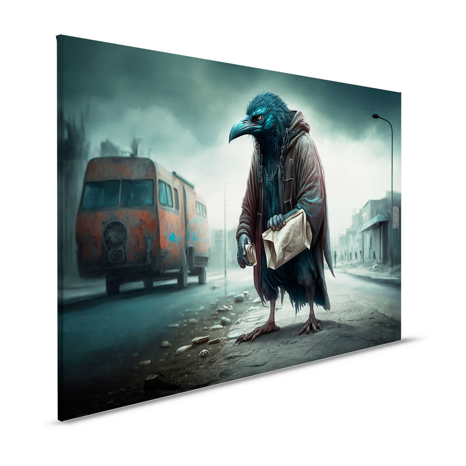 KI-Leinwandbild »Street Crow« – 120 cm x 80 cm