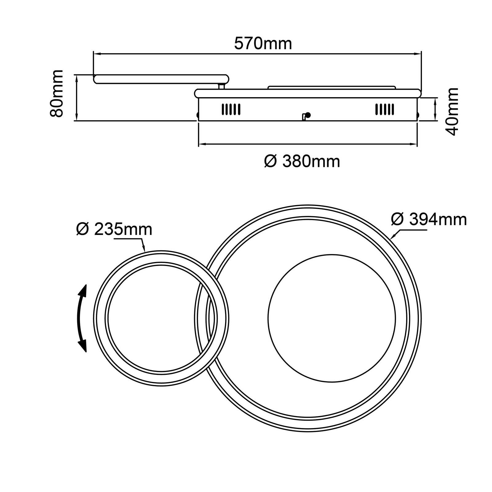 Deckenleuchte aus Metall - Kai – Braun