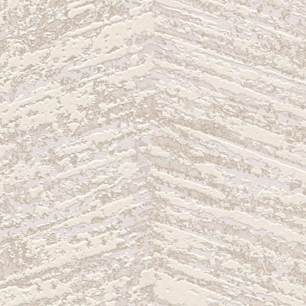             Strukturtapete Ethno Design mit Streifeneffekt – Creme, Metallic, Beige
        