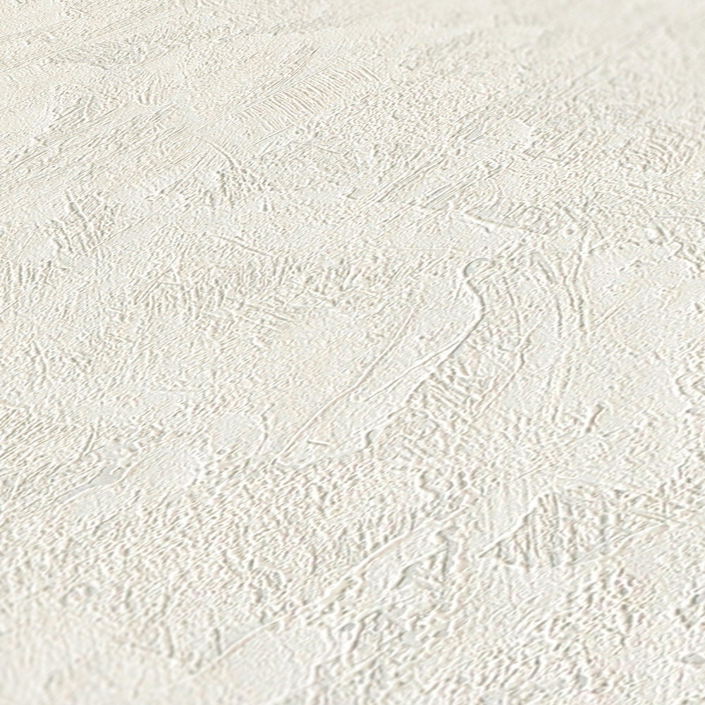            Strukturtapete in Putz-Optik mit Glitzereffekt einfarbig – Weiß
        