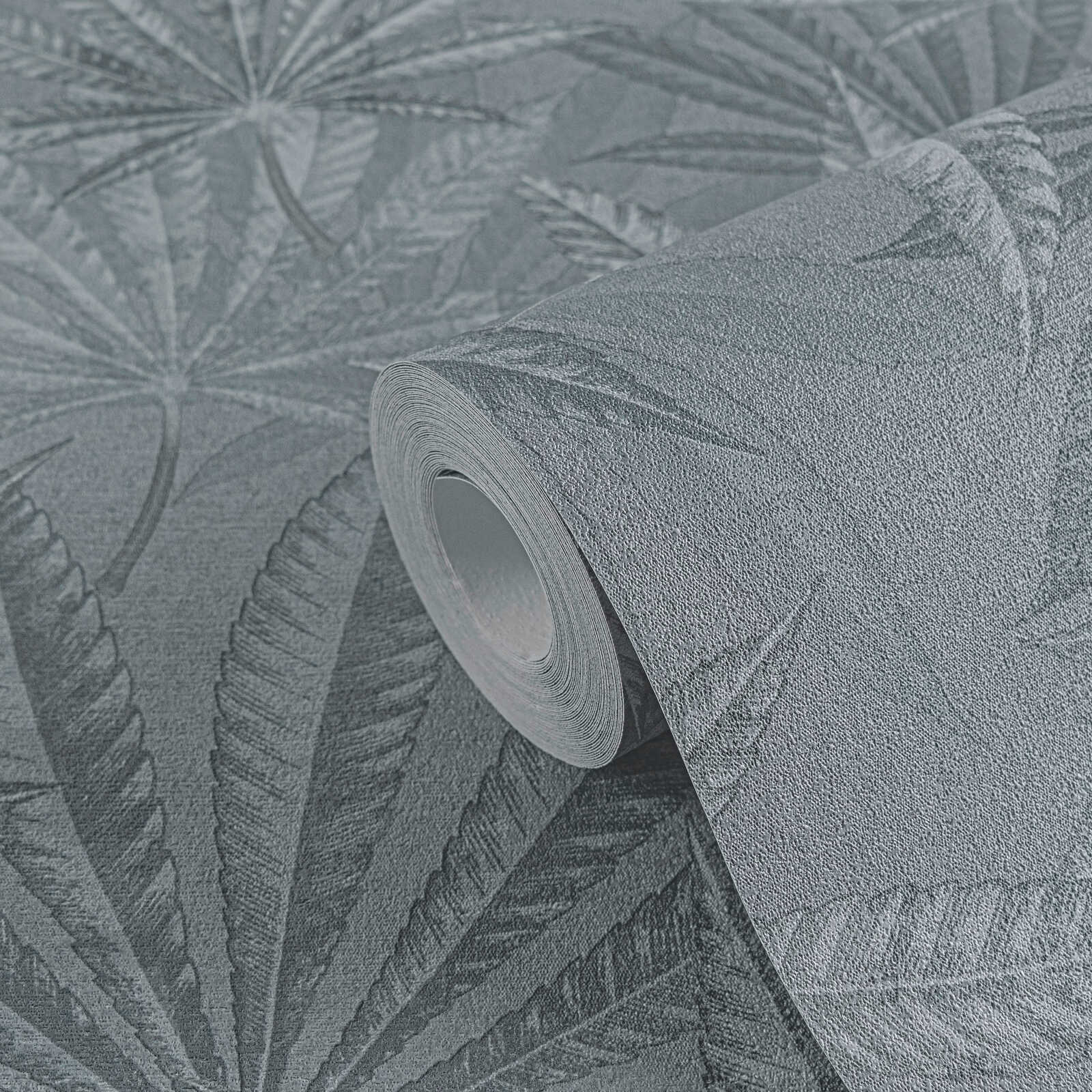             MICHALSKY Vliestapete mit großem Blätter Muster im Dschungel-look – Grau
        