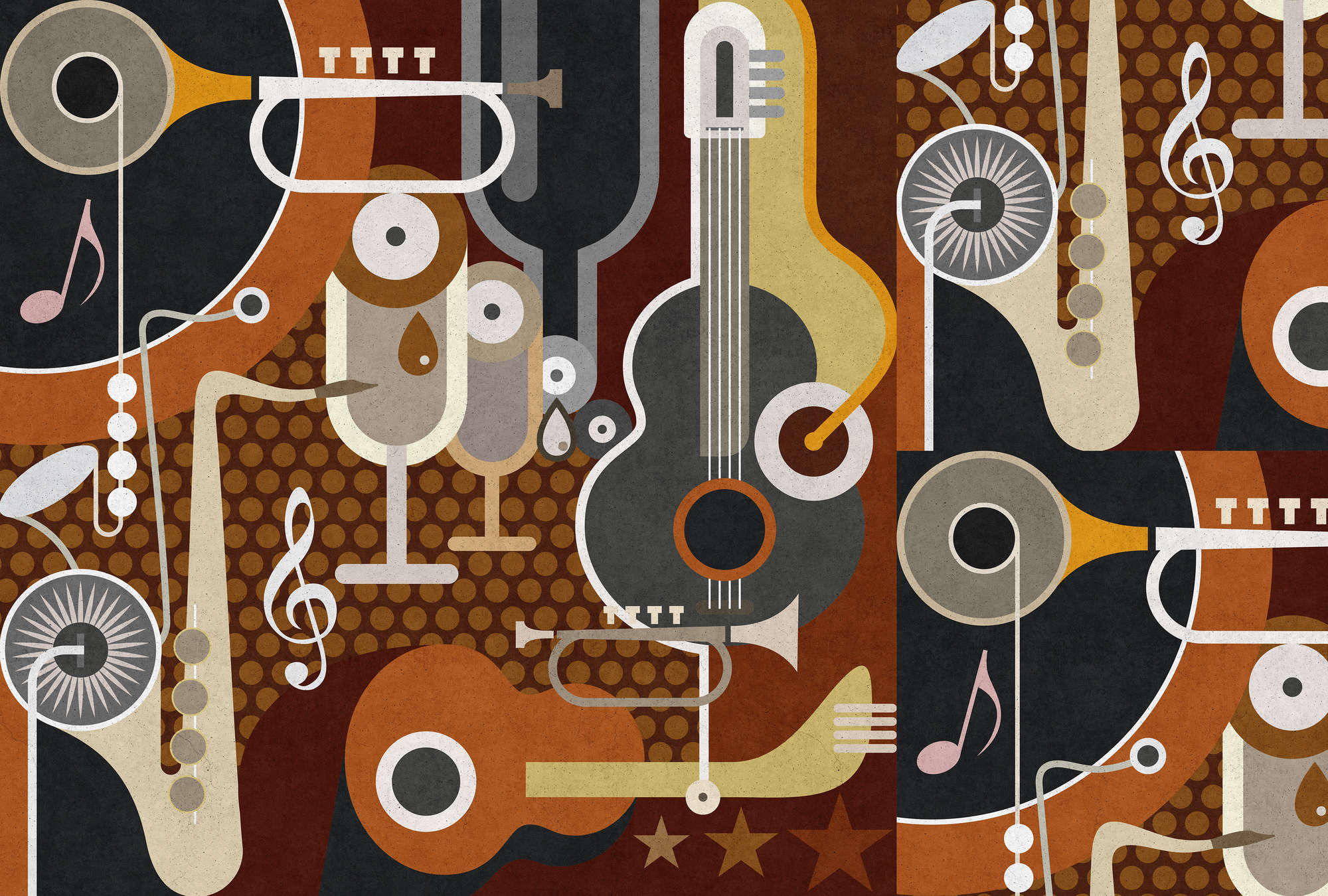 Dekoration für Zuhause, Kunst, Moderne Kunst, Muster, Gitarre