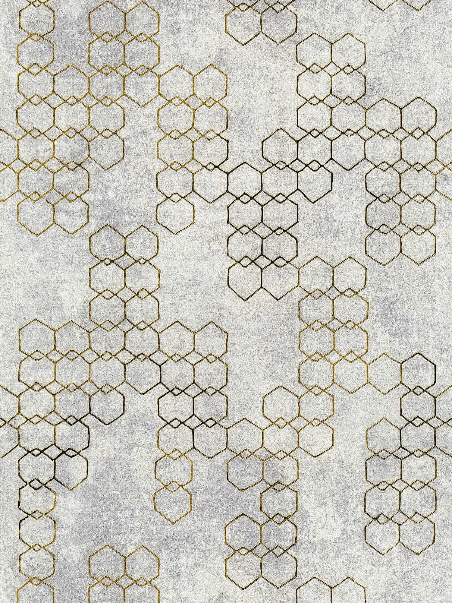         behang modern design goud & beton effect - grijs, goud
    