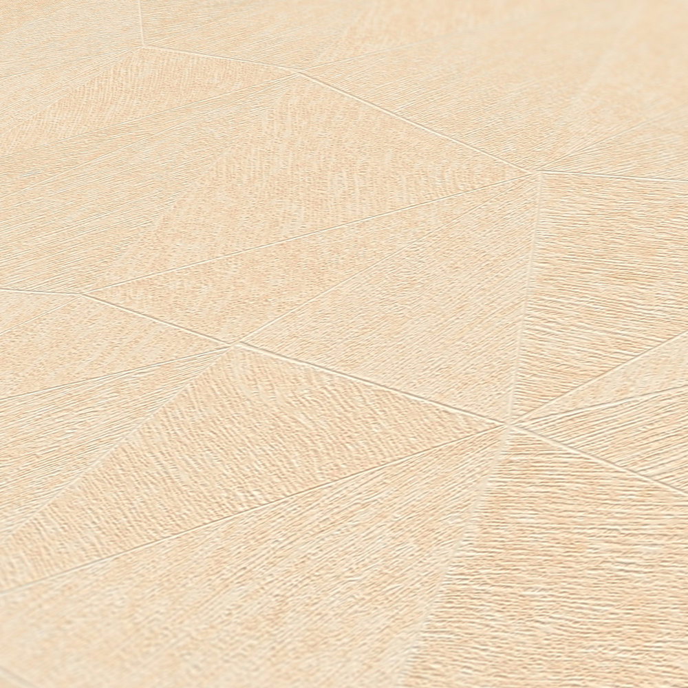             Grafische Vliestapete mit dezentem Muster – Beige
        