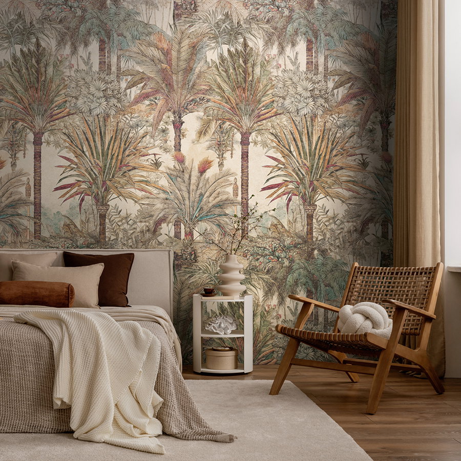 Wandtapete, Palmendesign, Streetardtapete, Wohnzimmer, Dekoration