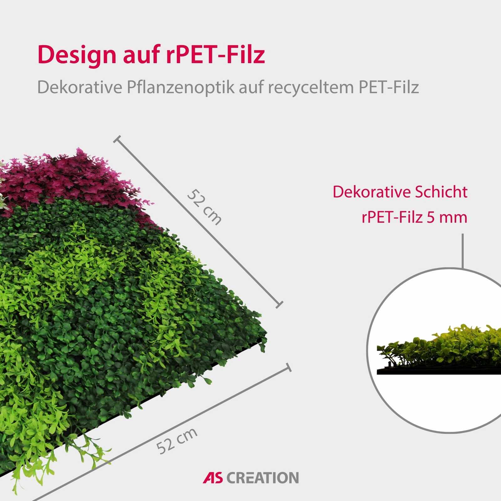 rPET-Filz, Dekorative Pflanzenschicht, Kunstpflanze, Grünpflanze, Dekoration