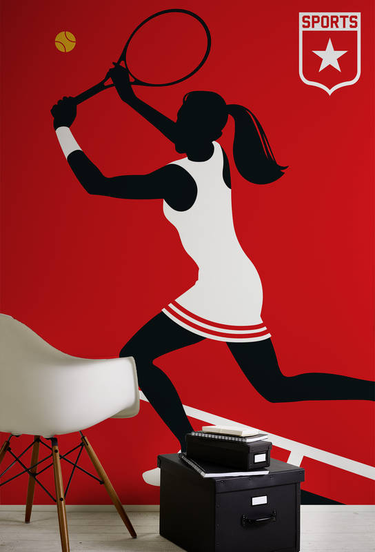 Tennis, Tennisracket, Sport, Wandbild, Silhouette