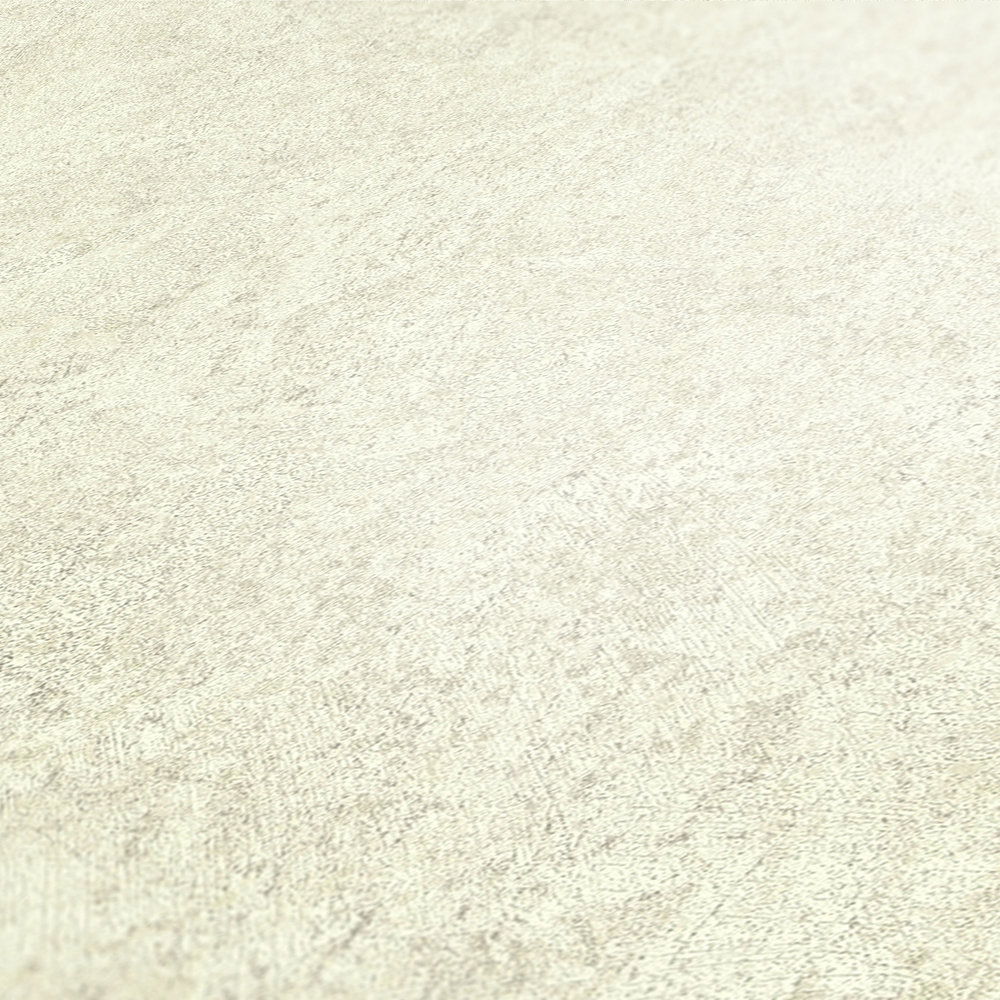             Creme Tapete Putzoptik mit flächiger Strukturprägung
        