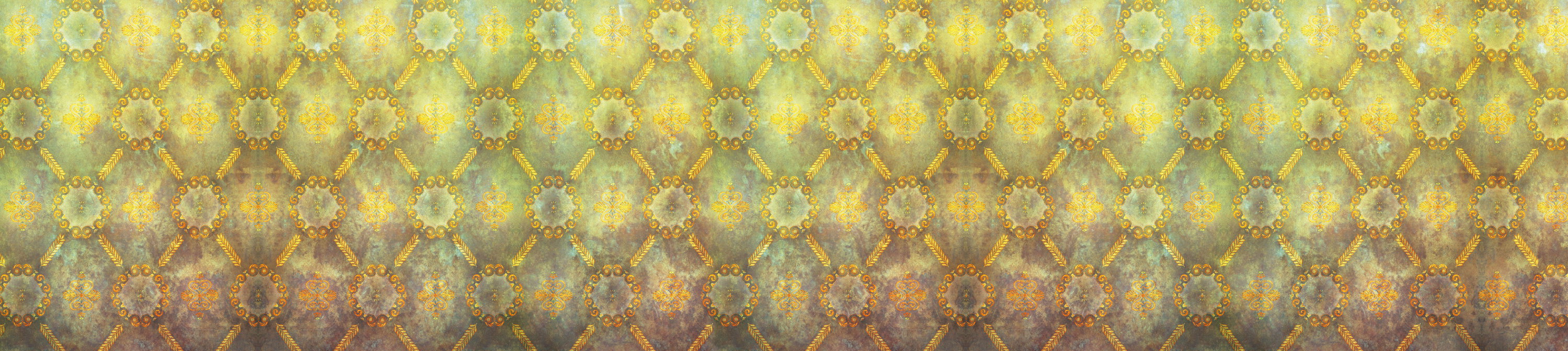pattern, geometric, gold, gelb, grün