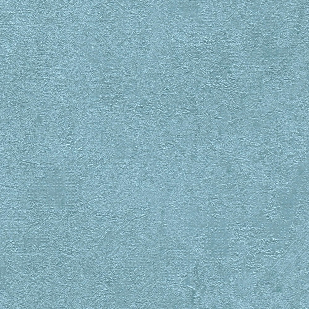 Sanfte Vliestapete mit feiner texturierter Oberfläche und Putzoptik – Blau, Metallic