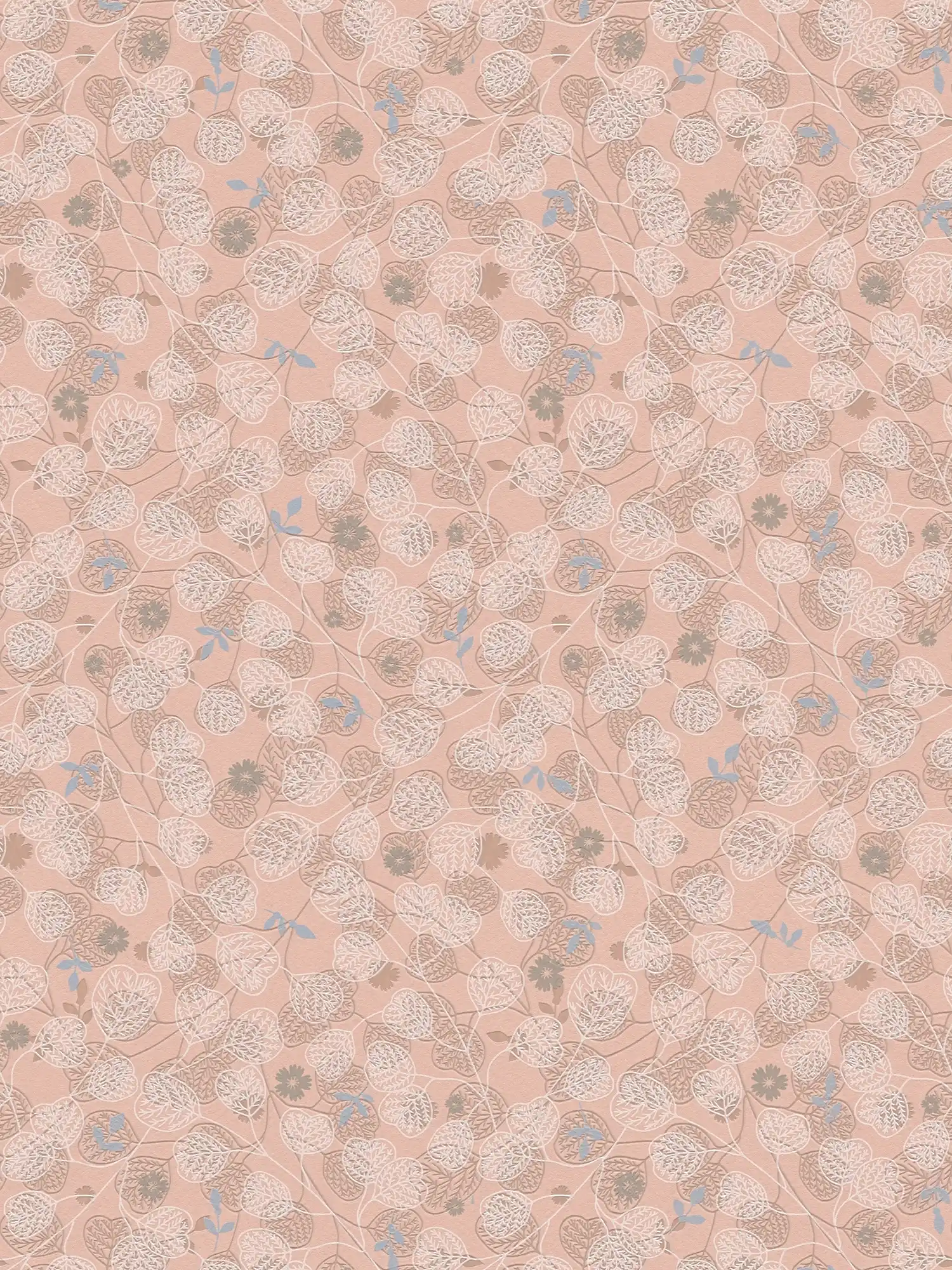         Papier peint intissé avec motif floral Vintage - rose, blanc, bleu
    