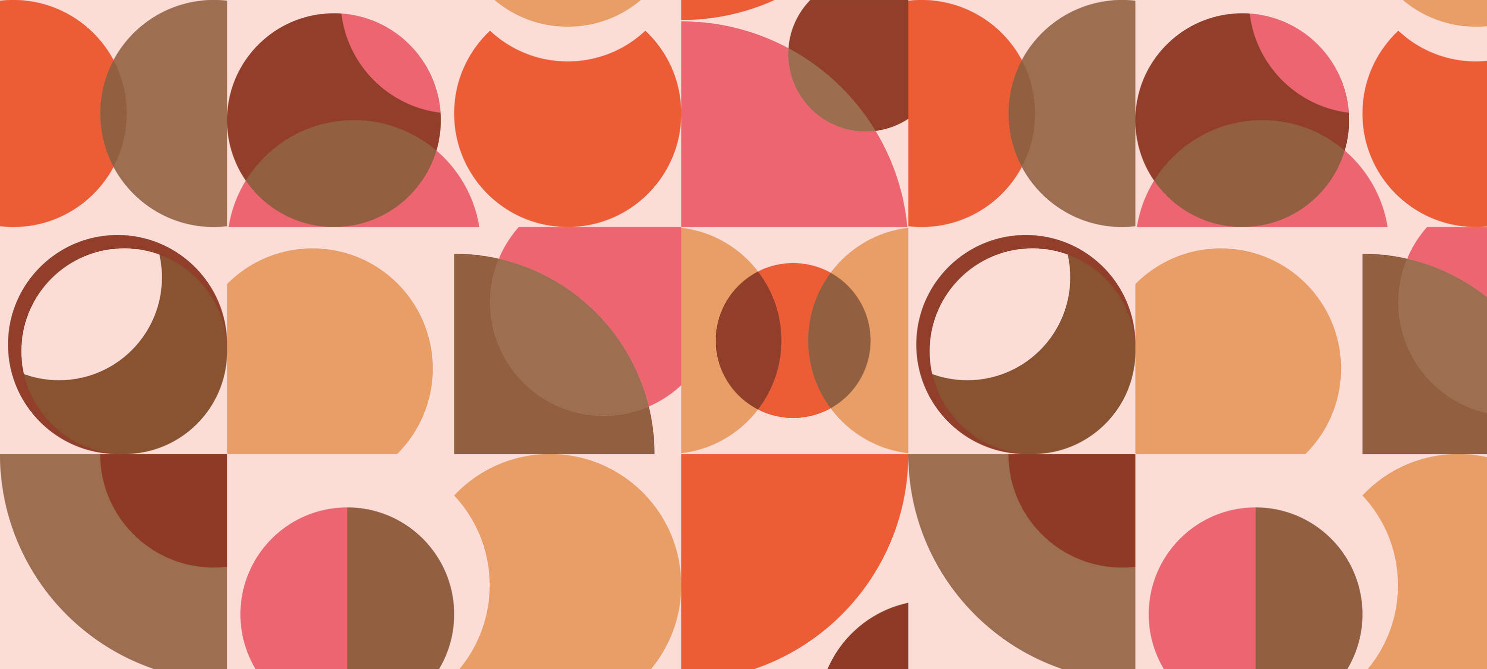 abstrakt, geometrisch, Muster, Kreise, orange-braun-pink
