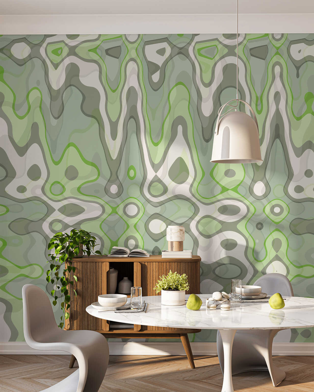 Wallpaper, Pattern, Grün, Abstrakt, Esszimmer