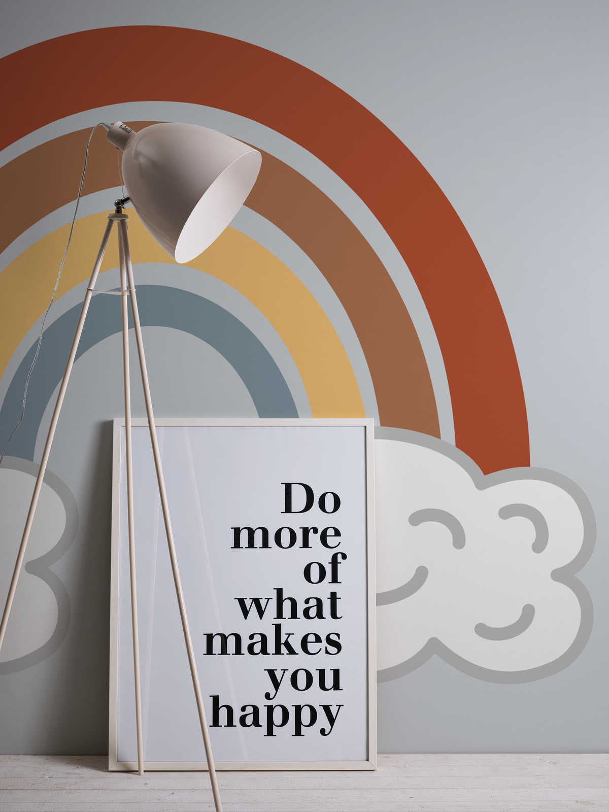             Fototapete neutraler Regenbogen auf Wolken für Kids
        