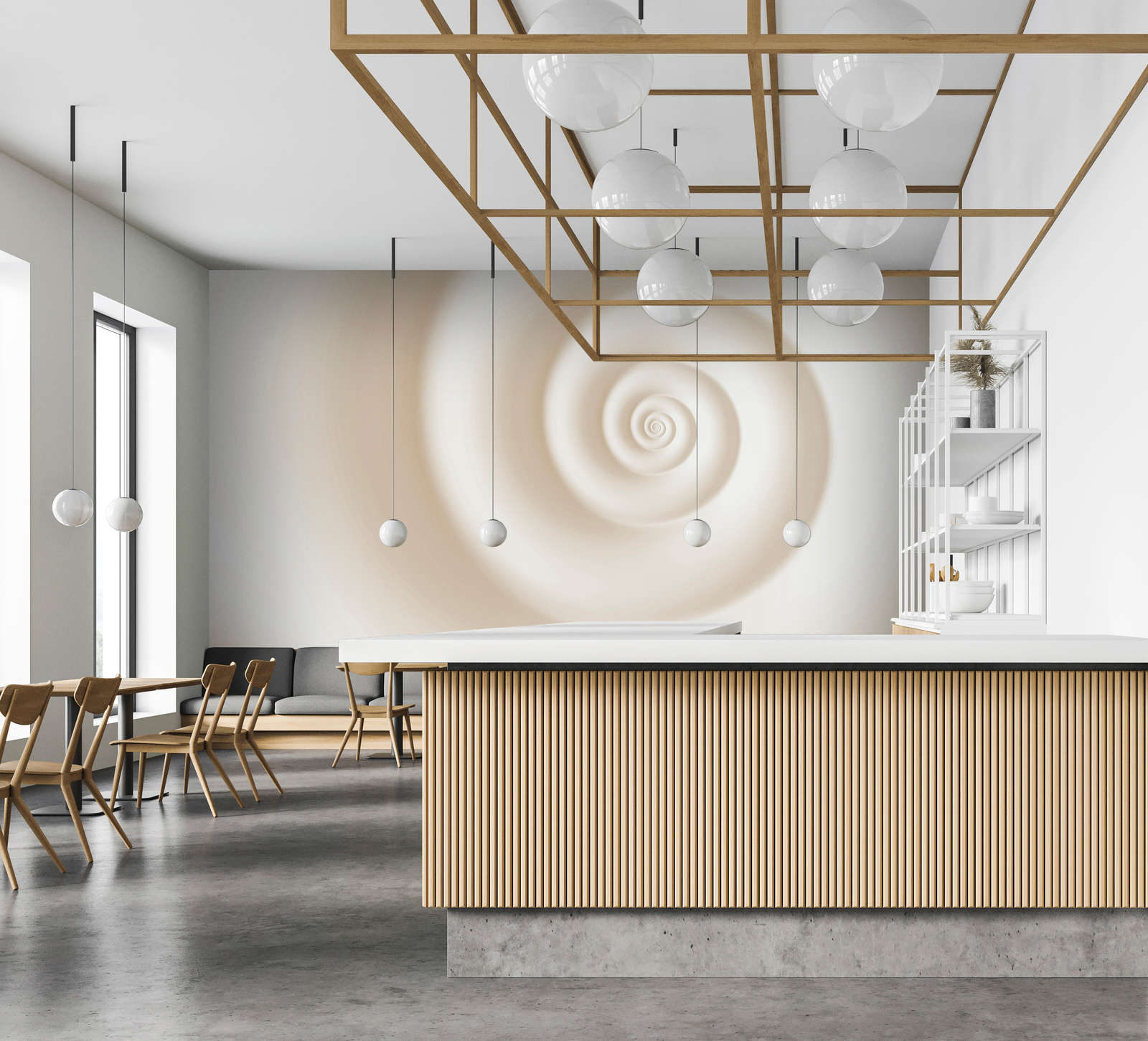             Fototapete »swirl« - Helles Spiralmuster – Glattes, leicht glänzendes Premiumvlies
        