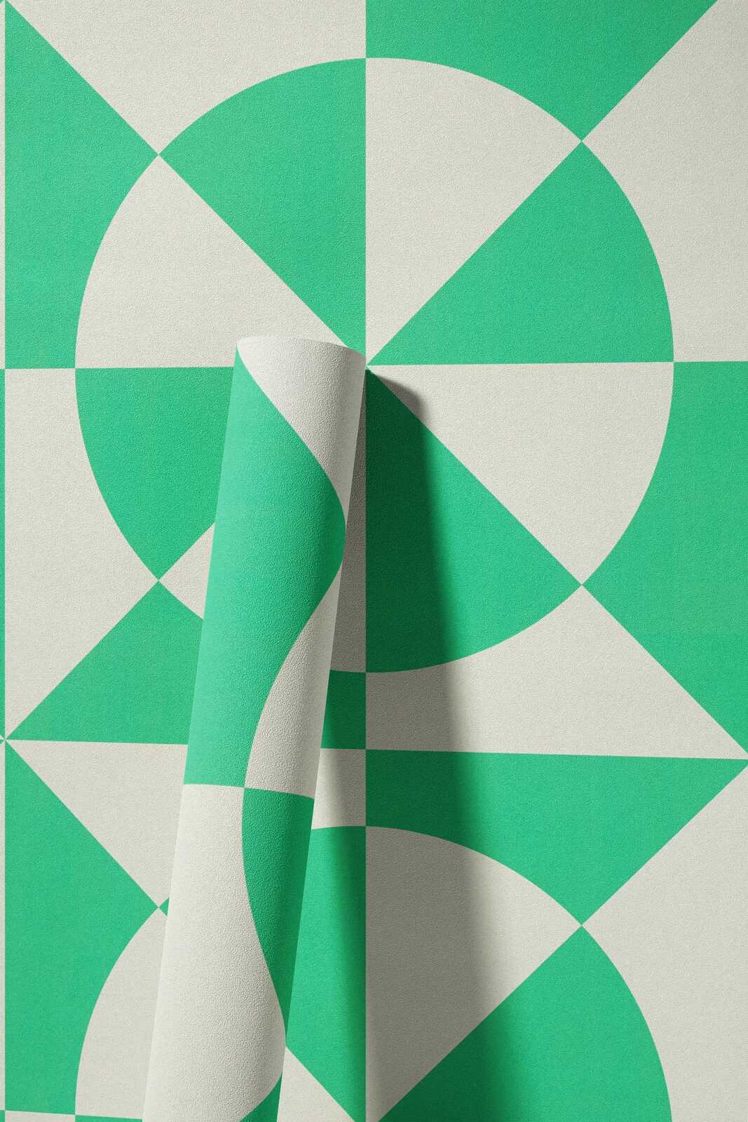             Vliestapete mit geometrischen Formen – Grün, Weiß
        