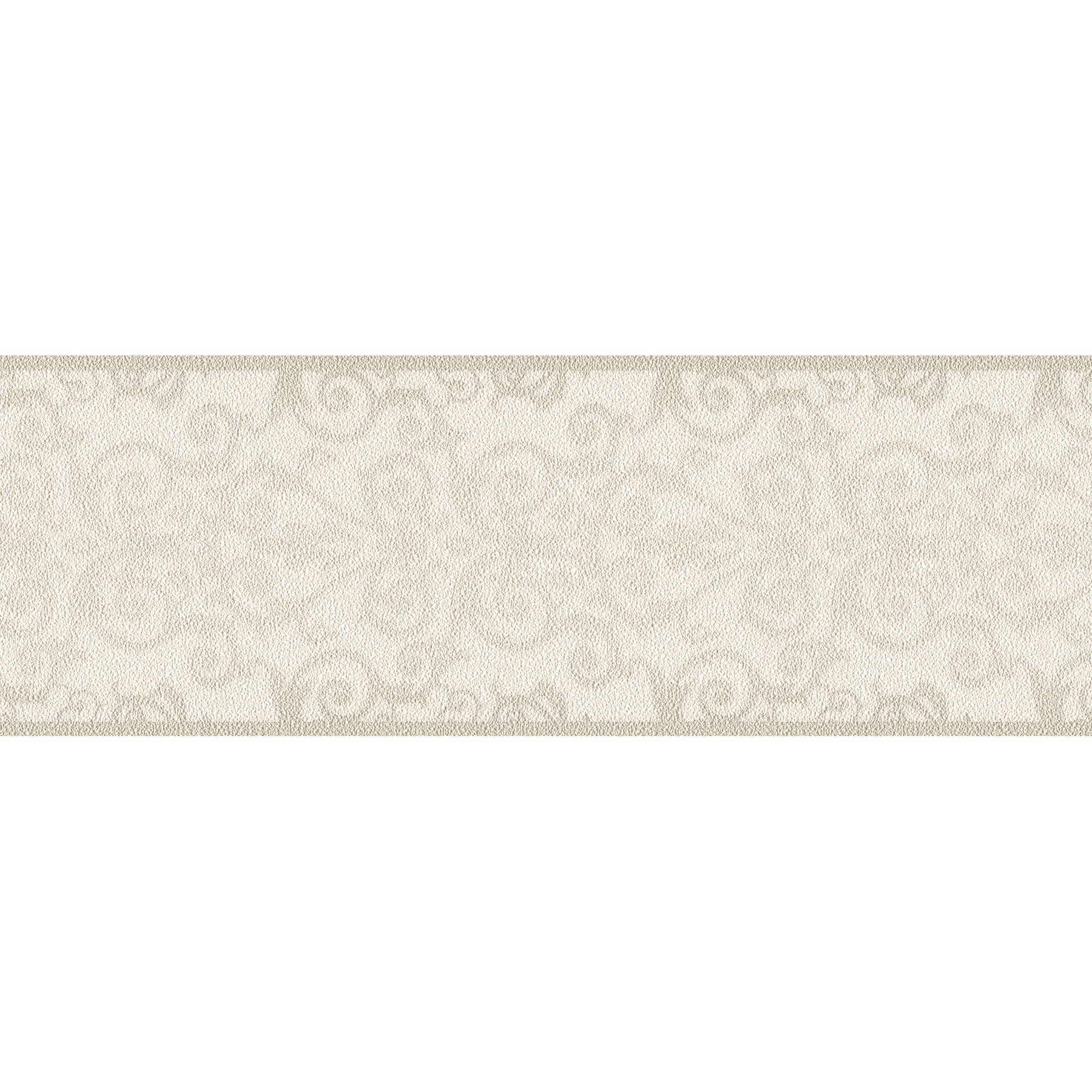         Metallic behangrand met barok ornament - grijs
    