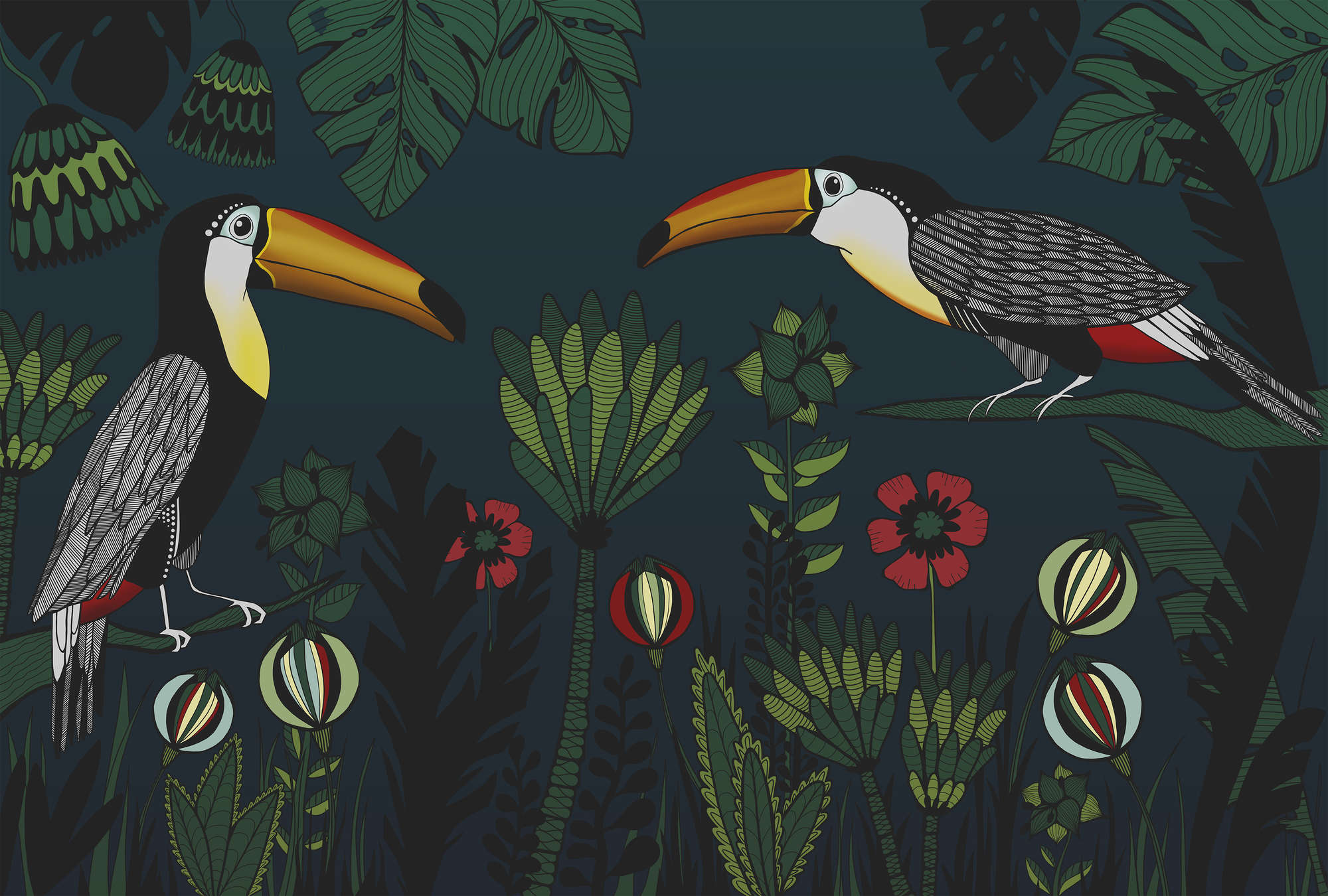 Tukan, Tukan,Vogel, Vogel, Parrot, Dschungelpflanzen