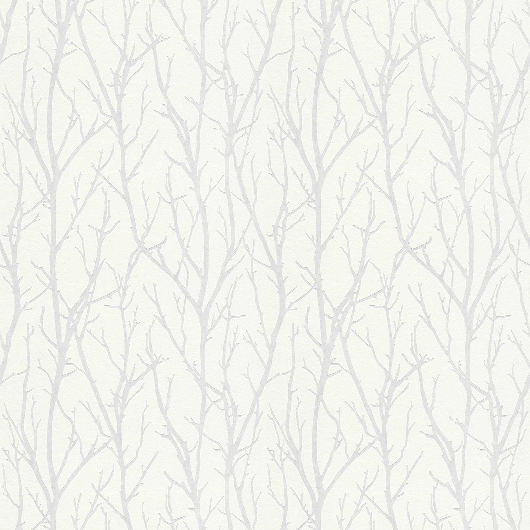             Überstreichbare Tapete mit Ast-Motiv und 3D-Optik – Überstreichbar, Weiß
        