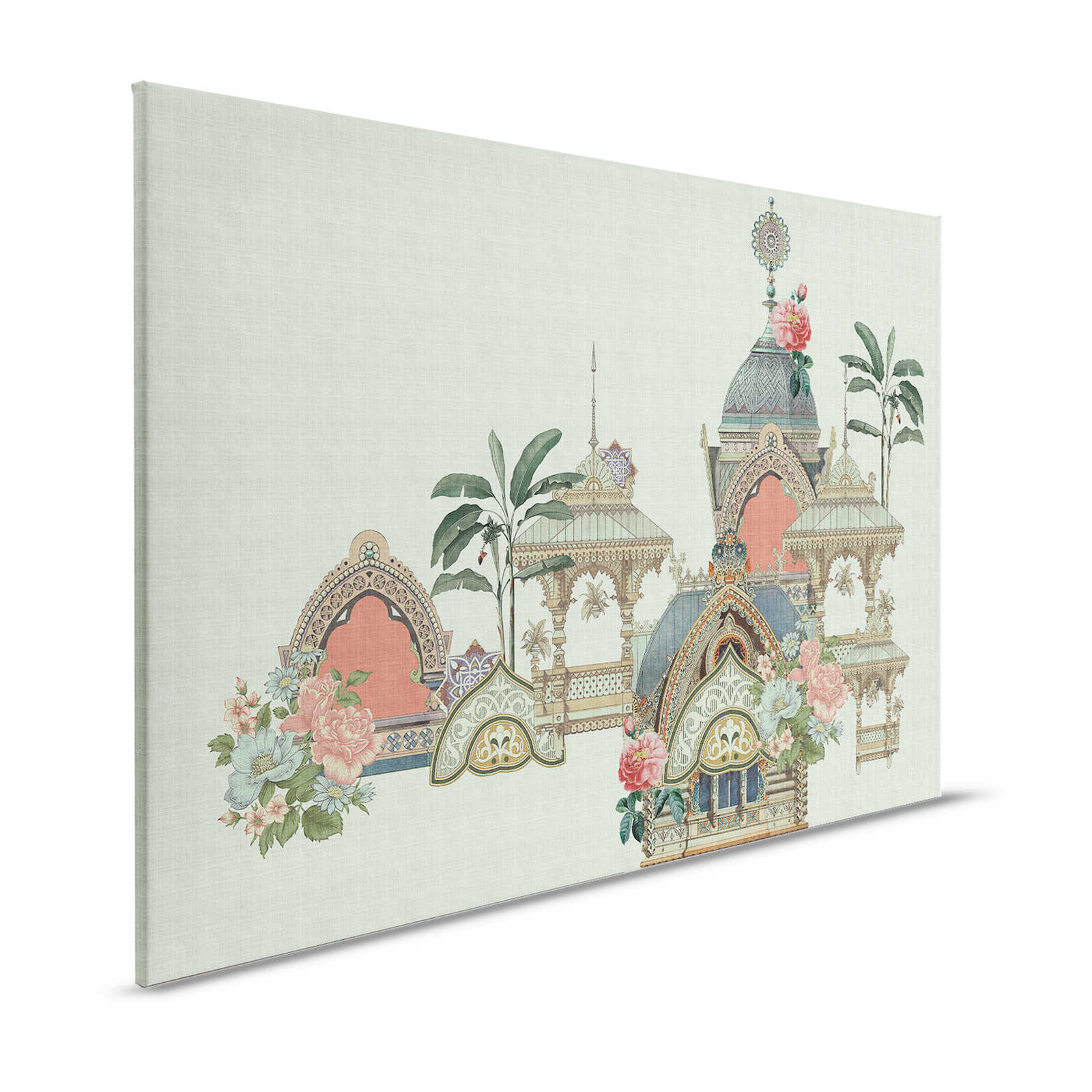             Jaipur 1 - Leinwandbild Indien Tempel & Blumen Design – 1,20 m x 0,80 m
        