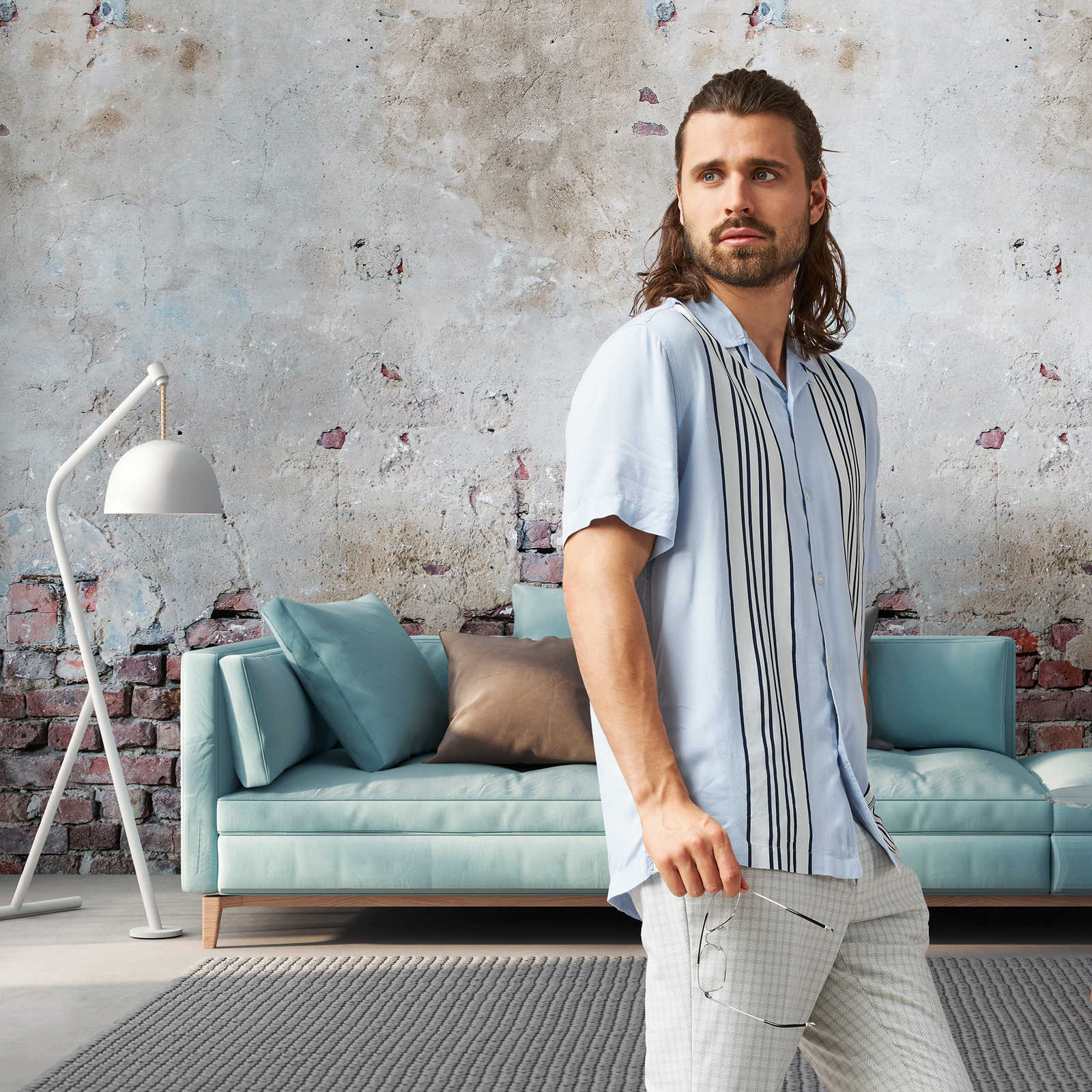         Tapeten-Neuheit – Motivtapete Industrial Look Putz & Ziegel-Wand
    