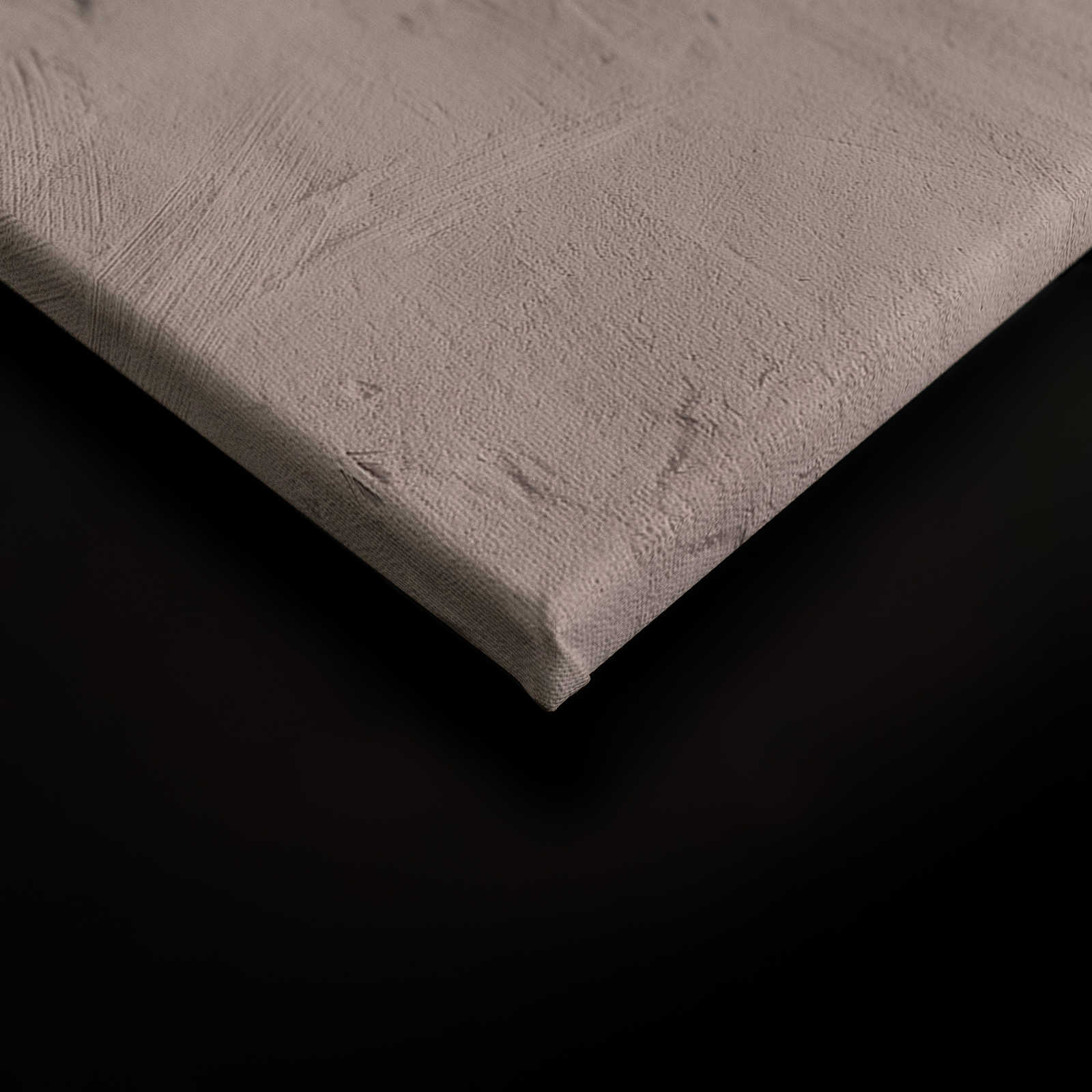 Santa Fe 1 - Leinwandbild Lehmwand Beige mit Ethno Design – 0,90 m x 0,60 m