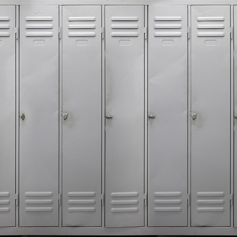 Schließfach, Metall, Schulfachschrank, Grau, Lockers