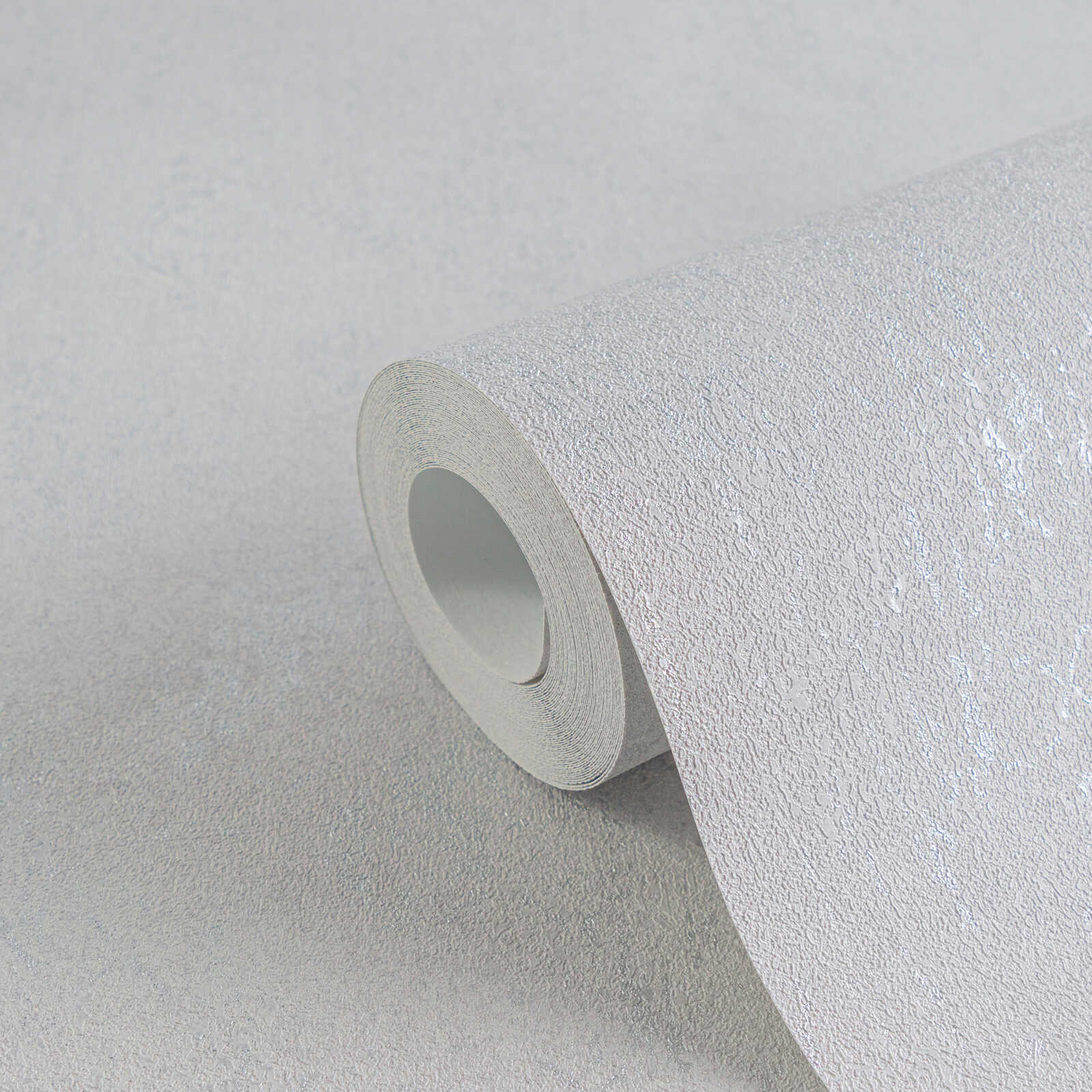         papier peint en papier intissé uni, légèrement structuré, à l'aspect béton sobre - gris, argenté, métallique
    