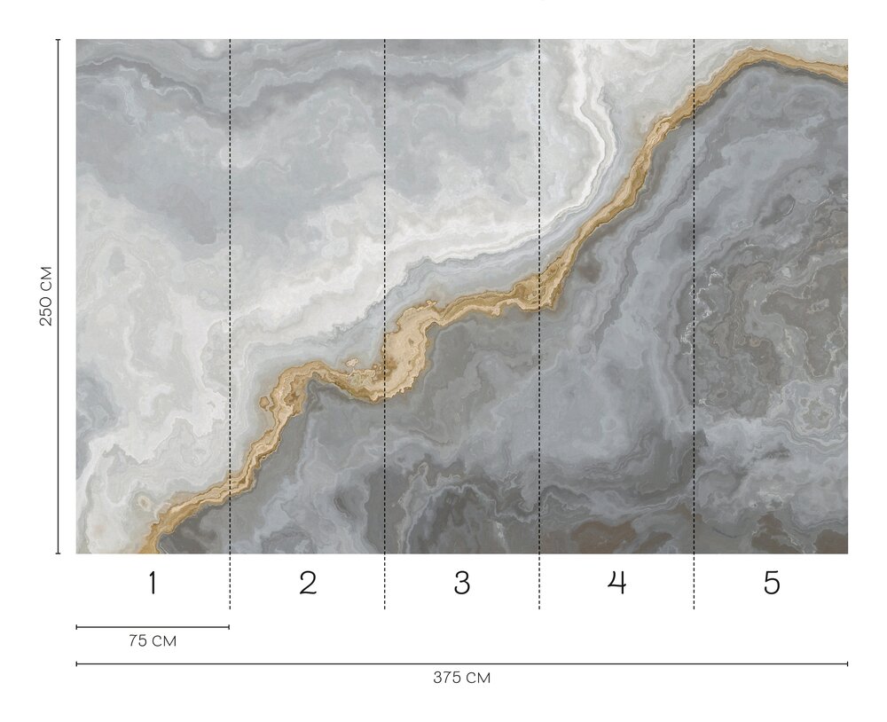             Elegante Marmor-Optik Fototapete mit goldenen Akzenten als Vliestapete mit glatter Oberfläche – Bunt
        
