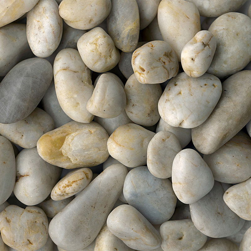         Fototapete in Vliesoptik – Helle Flusskiesel Wandgestaltung im Natur Look – Grau, Beige
    