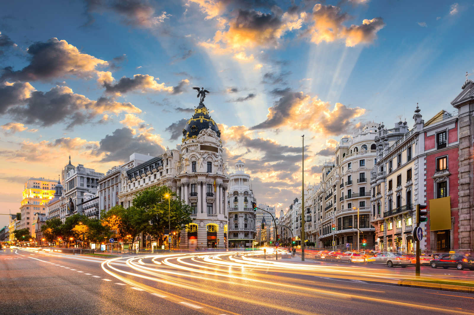 Leinwand mit Madrids Straßen am Morgen – 0,90 m x 0,60 m