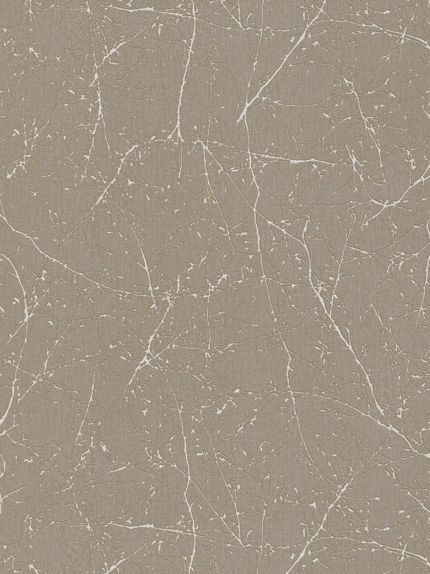         Florale Vliestapete mit Astmuster – Braun, Weiß
    