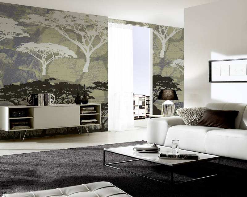 Wohnzimmer, Interior, Wohnzimmer-Design, Wandtapete, Sofa