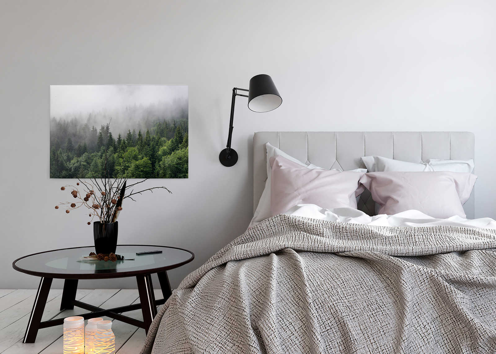             Leinwand mit Wald von oben an einem nebeligen Tag – 0,90 m x 0,60 m
        