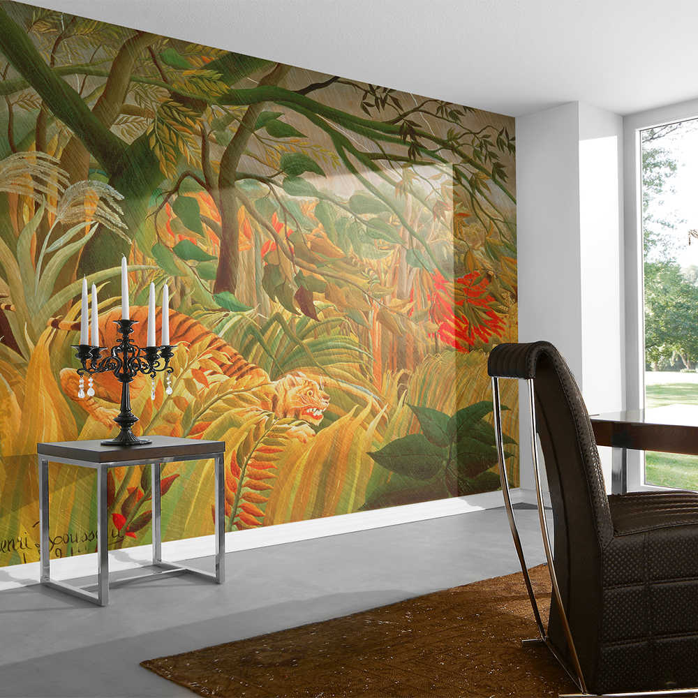         Papier peint "Tigre dans une tempête tropicale" par Henri Rousseau
    